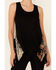 Image #3 - Mystree Women's Contrast Floral Boho Back Tank Top, Black, hi-res