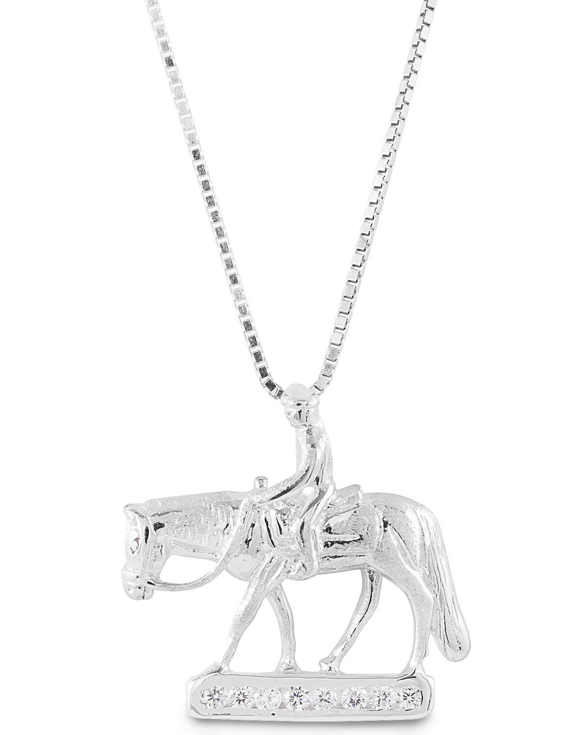 Kelly Herd Women's Small Western Pleasure Horse Necklace, Silver, hi-res