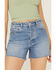 Rolla's Women's Salty Medium Wash High Rise Original Eco Salty Shorts, Blue, hi-res