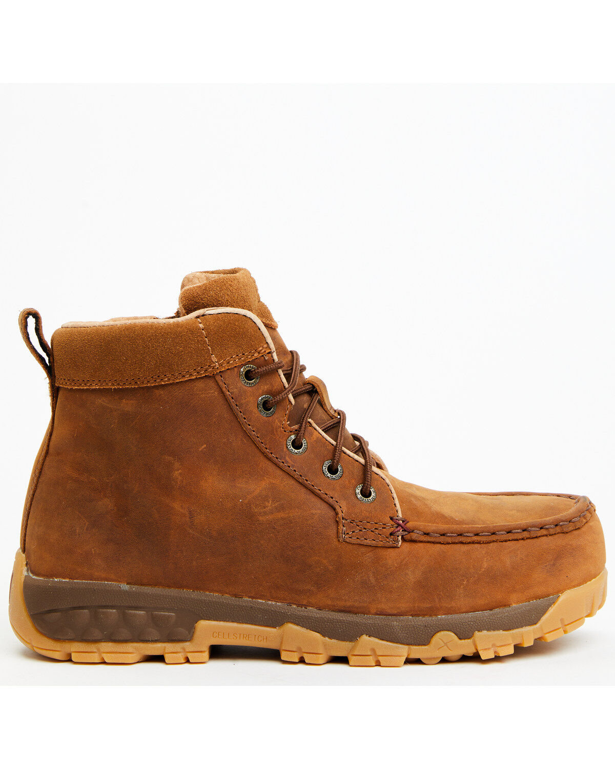 Image #2 - Twisted X Women's 4" Oiled Saddle Work Boots - Moc Toe, Brown, hi-res