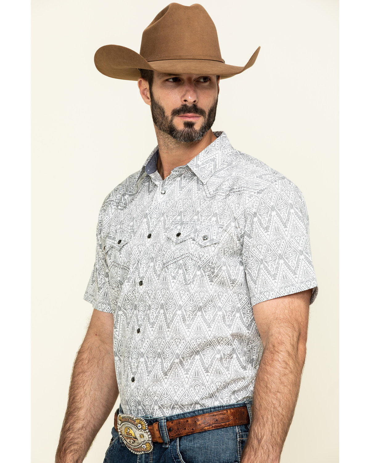 Image #3 - Cody James Men's Los Ranchos Aztec Print Short Sleeve Western Shirt , , hi-res