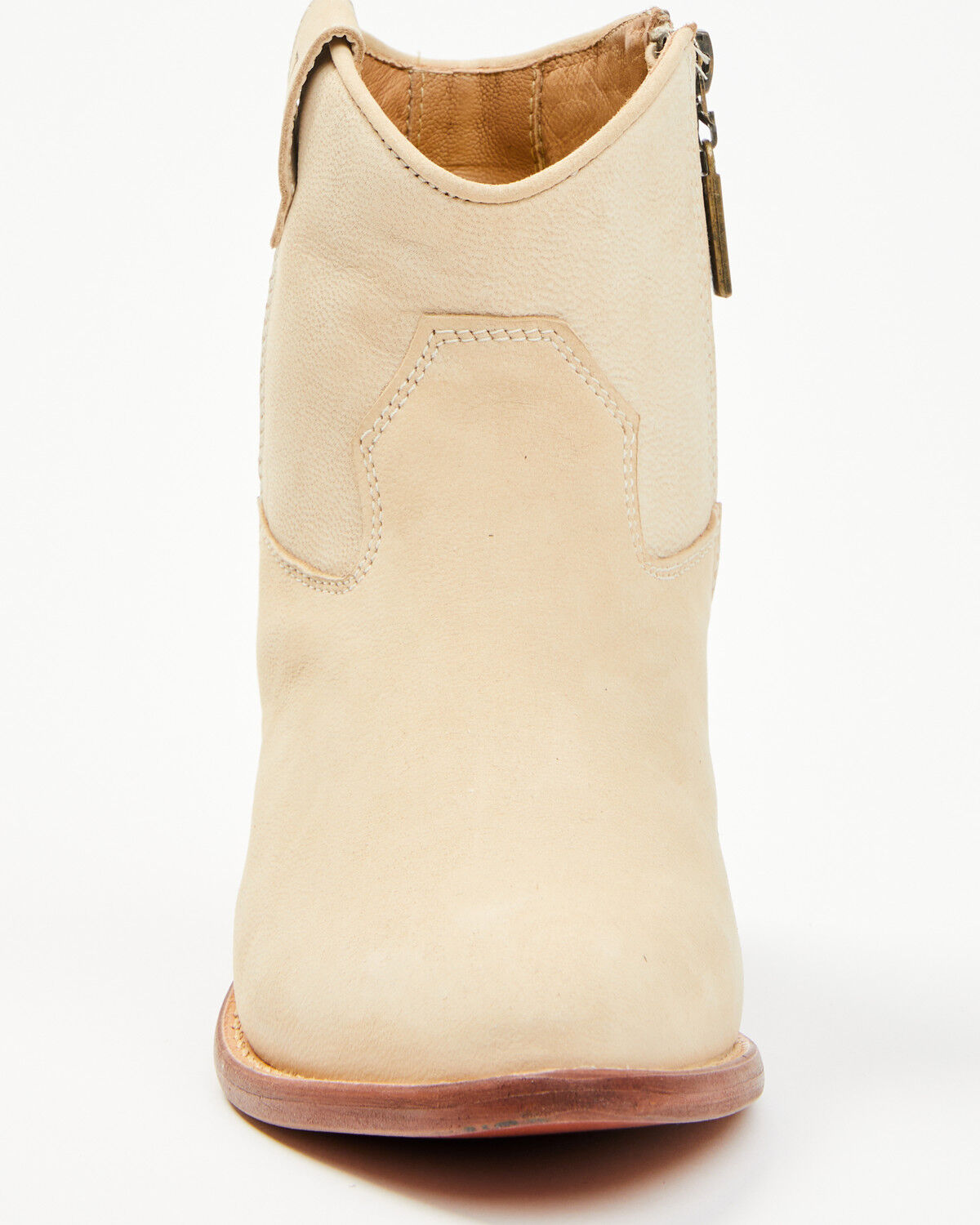 Image #4 - Lucchese Women's Lilah Western Booties - Round Toe, Cream, hi-res
