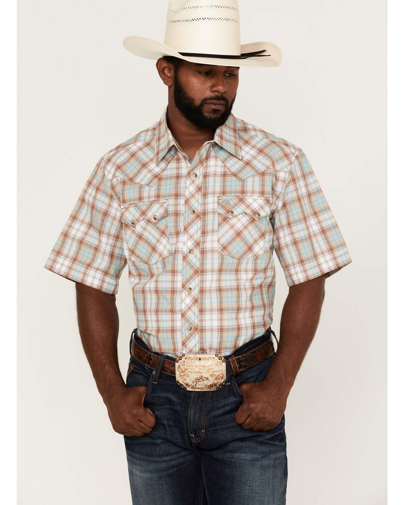 Wrangler Retro Men's Plaid Short Sleeve Snap Western Shirt | Boot Barn