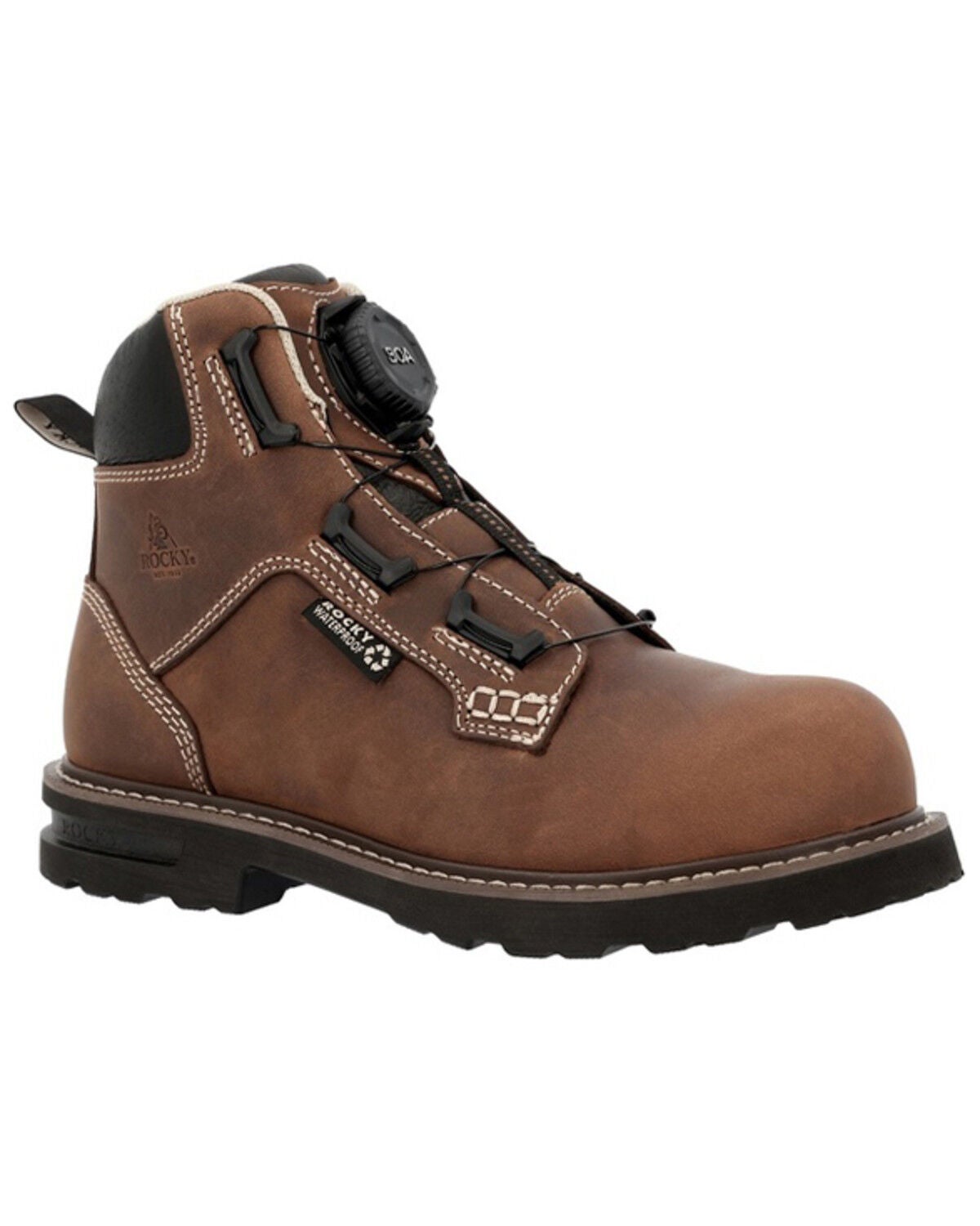 Rocky Women's 6" Grindstone XTR BOA&reg; Work Boots - Composite Toe, Brown, hi-res
