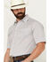 Image #2 - Panhandle Men's Serape Striped Short Sleeve Pearl Snap Western Shirt, Cream, hi-res