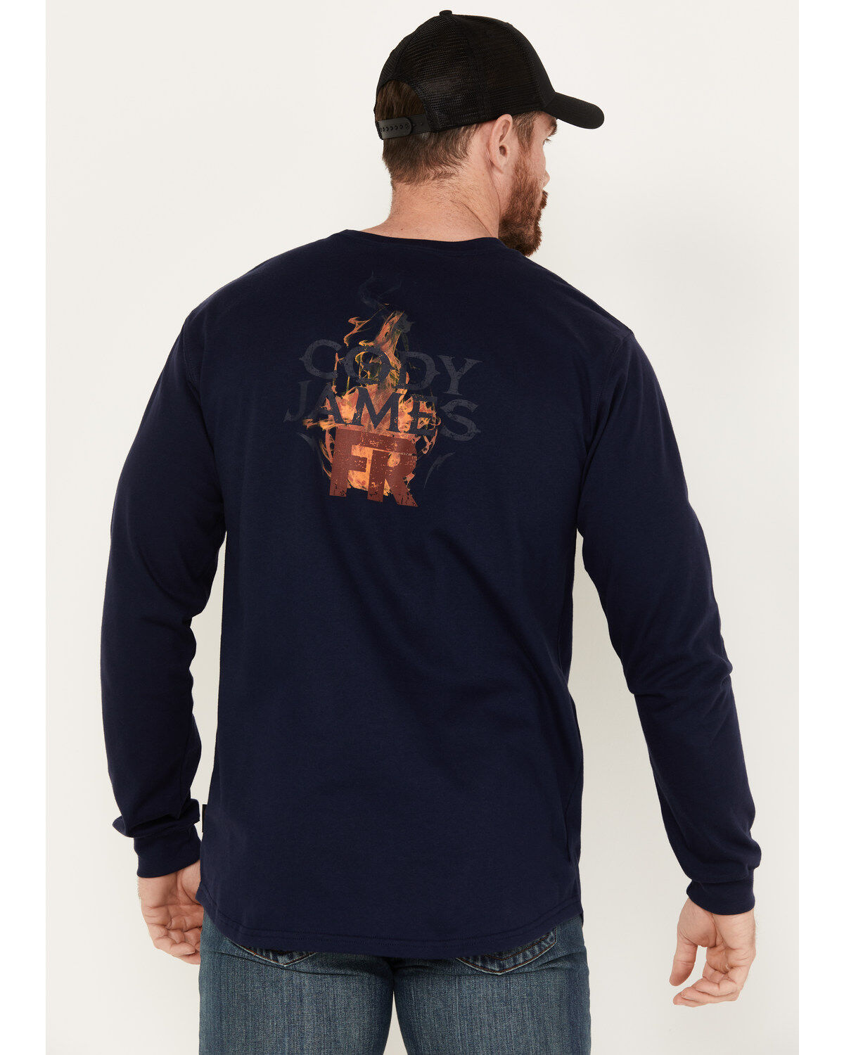 Image #4 - Cody James Men's FR Vintage Graphic Long Sleeve Work Shirt, Chilli, hi-res