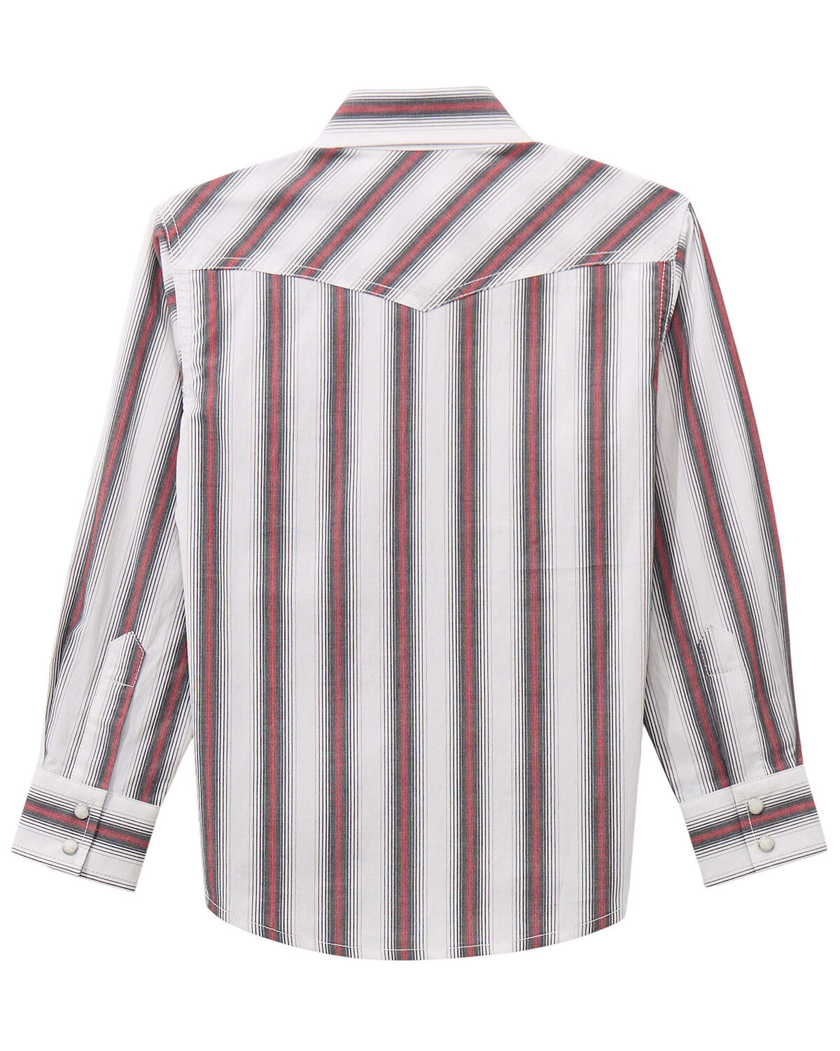 Image #2 - Wrangler 20X Boys' Striped Long Sleeve Snap Stretch Western Shirt, White, hi-res