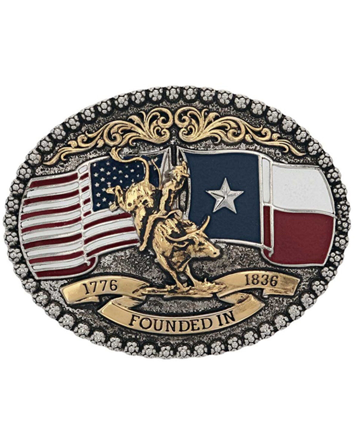 Image #1 - Montana Silversmiths Texas 1836 Attitude Belt Buckle, Multi, hi-res