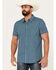 Image #1 - Brothers and Sons Men's Rockport Plaid Short Sleeve Button Down Western Shirt, Dark Blue, hi-res
