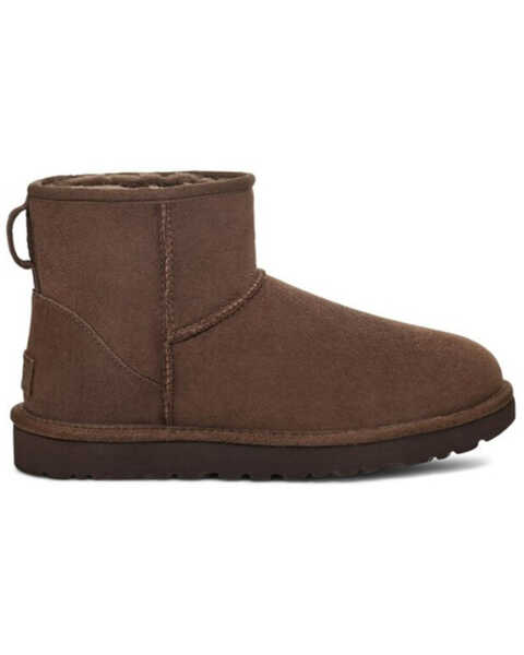 UGG Women's Classic Mini II Lined Short Suede Boots - Round Toe, Dark Brown, hi-res