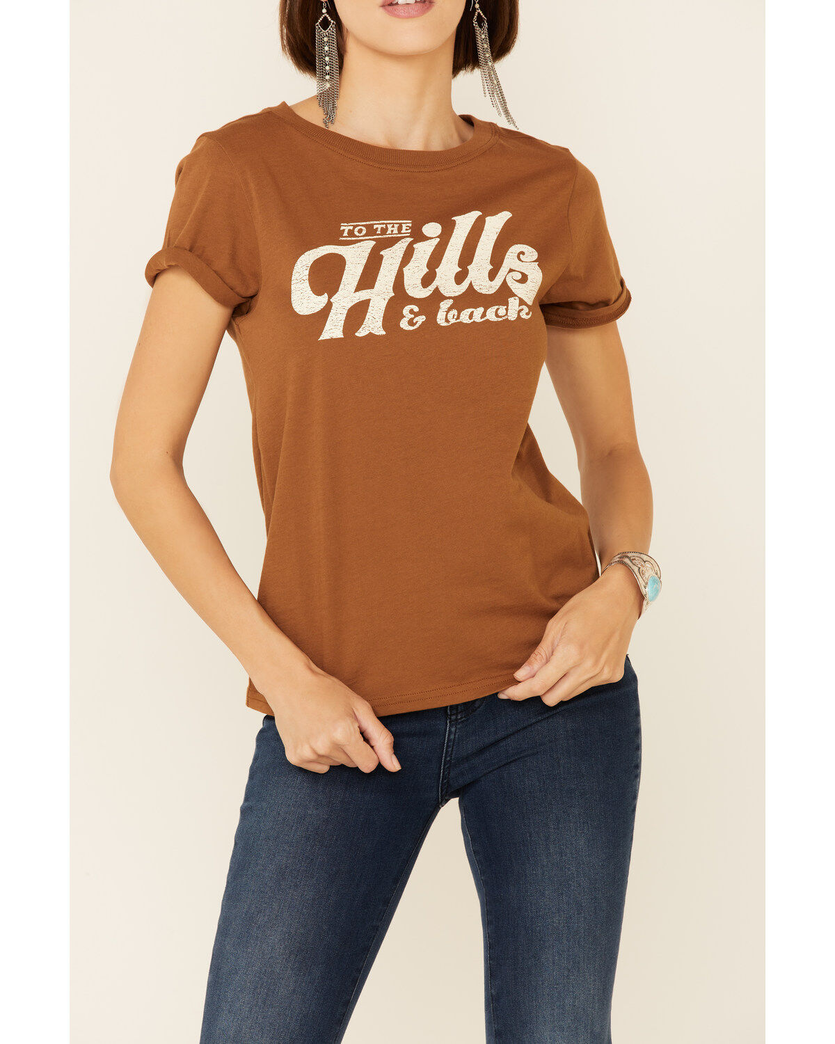 Image #3 - Shyanne Women's To The Hills & Back Graphic Short Sleeve Tee, Brown, hi-res