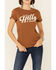 Image #3 - Shyanne Women's To The Hills & Back Graphic Short Sleeve Tee, Brown, hi-res
