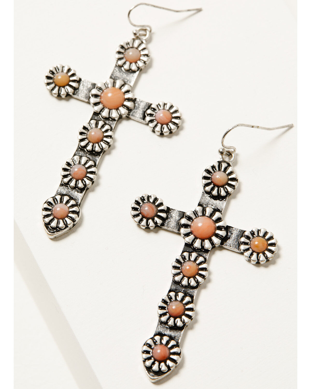 Image #2 - Shyanne Women's Oversized Cross Drop Earrings, Pink, hi-res