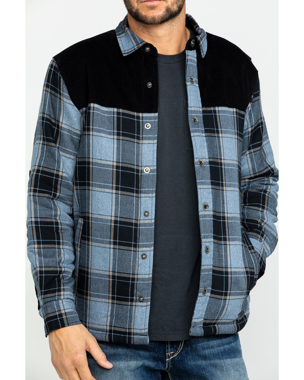 Image #4 - Moonshine Spirit Men's Goleta Plaid Mixed Flannel Nylon Shirt Jacket, , hi-res
