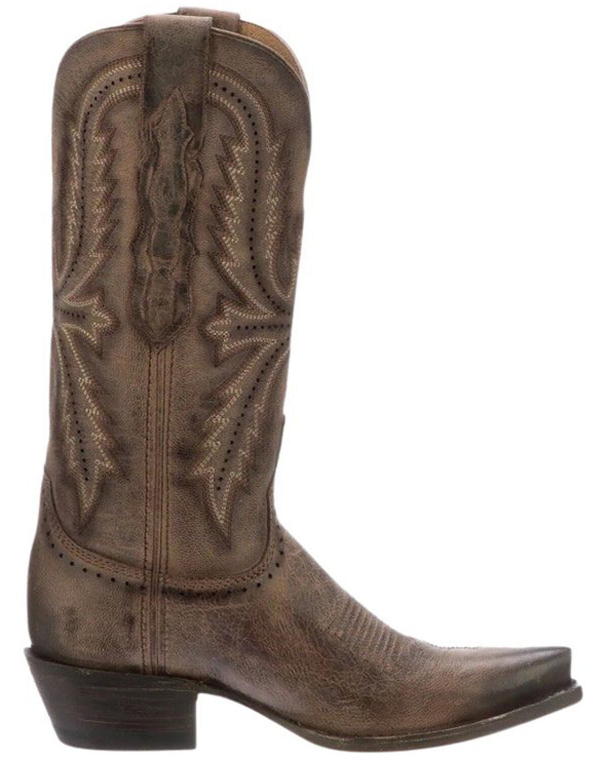 Lucchese Women's Marcella Western Boots - Snip Toe, Brown, hi-res
