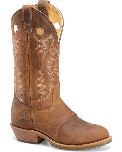 Image #1 - Double-H Women's Buckaroo 12" Western Boots, Brown, hi-res