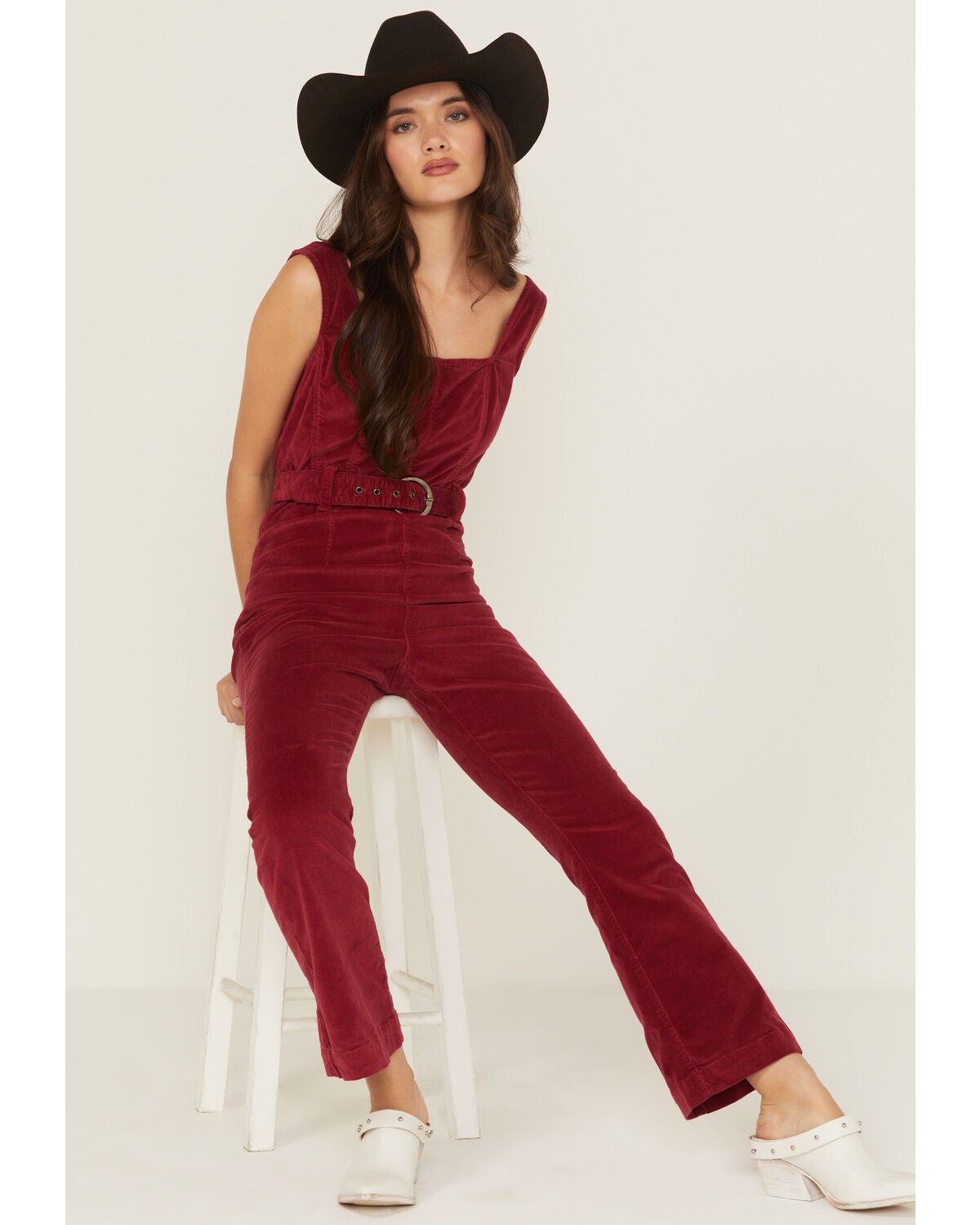 Free People Women's Party Starter Jumpsuit, Red, hi-res
