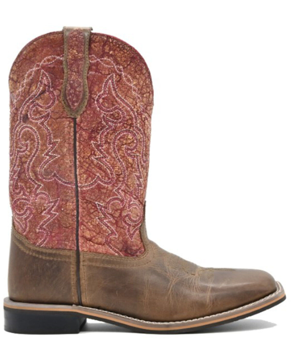 Image #2 - Smoky Mountain Women's Odessa Western Boots - Broad Square Toe, Red, hi-res
