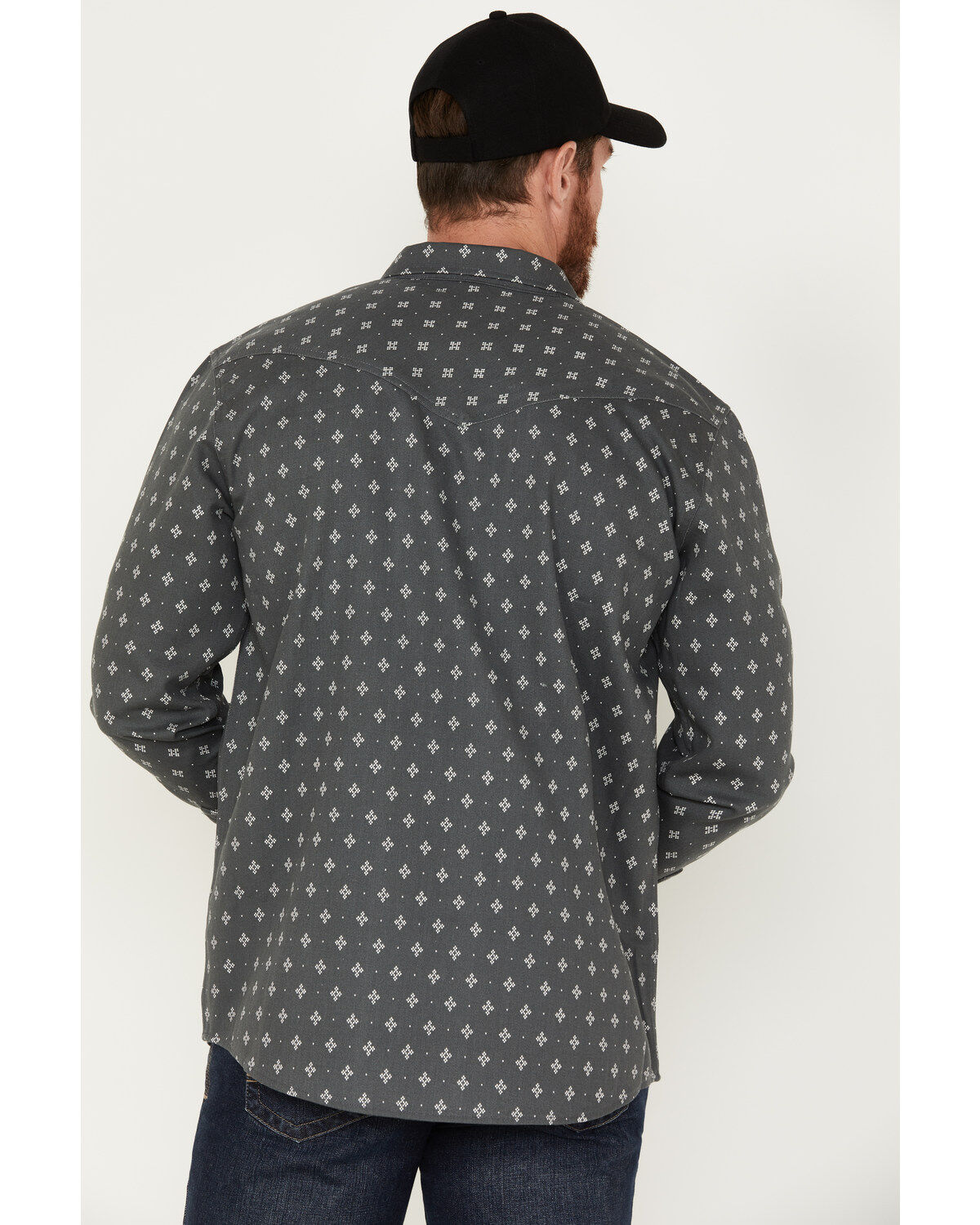 Image #4 - Cody James Men's FR Geo Print Long Sleeve Snap Work Shirt, Charcoal, hi-res
