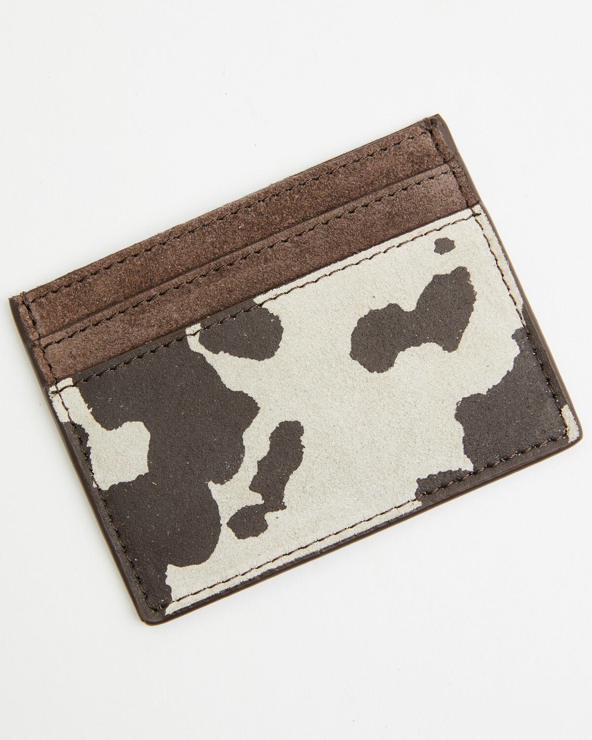 Shyanne Women's Cow Print Suede Wallet, Brown, hi-res