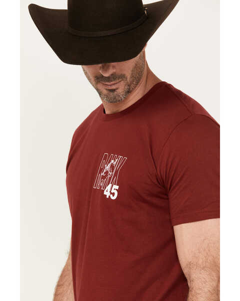 RANK 45 Men's Graphic Western T-Shirt, Burgundy, hi-res