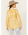 Image #4 - Cotton & Rye Women's Bandana Print Long Sleeve Pearl Snap Western Shirt, Gold, hi-res