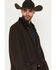 Image #2 - Blue Ranchwear Men's Briscoe Waxed Canvas Duster Western Overcoat, Dark Brown, hi-res