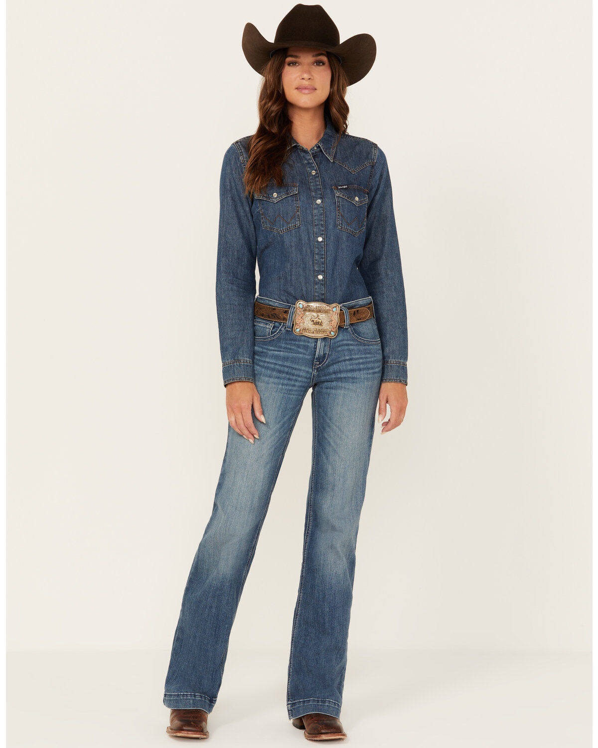 Image #1 - Ariat Women's Medium Wash Perfect Rise Bethany Trouser Jeans, , hi-res