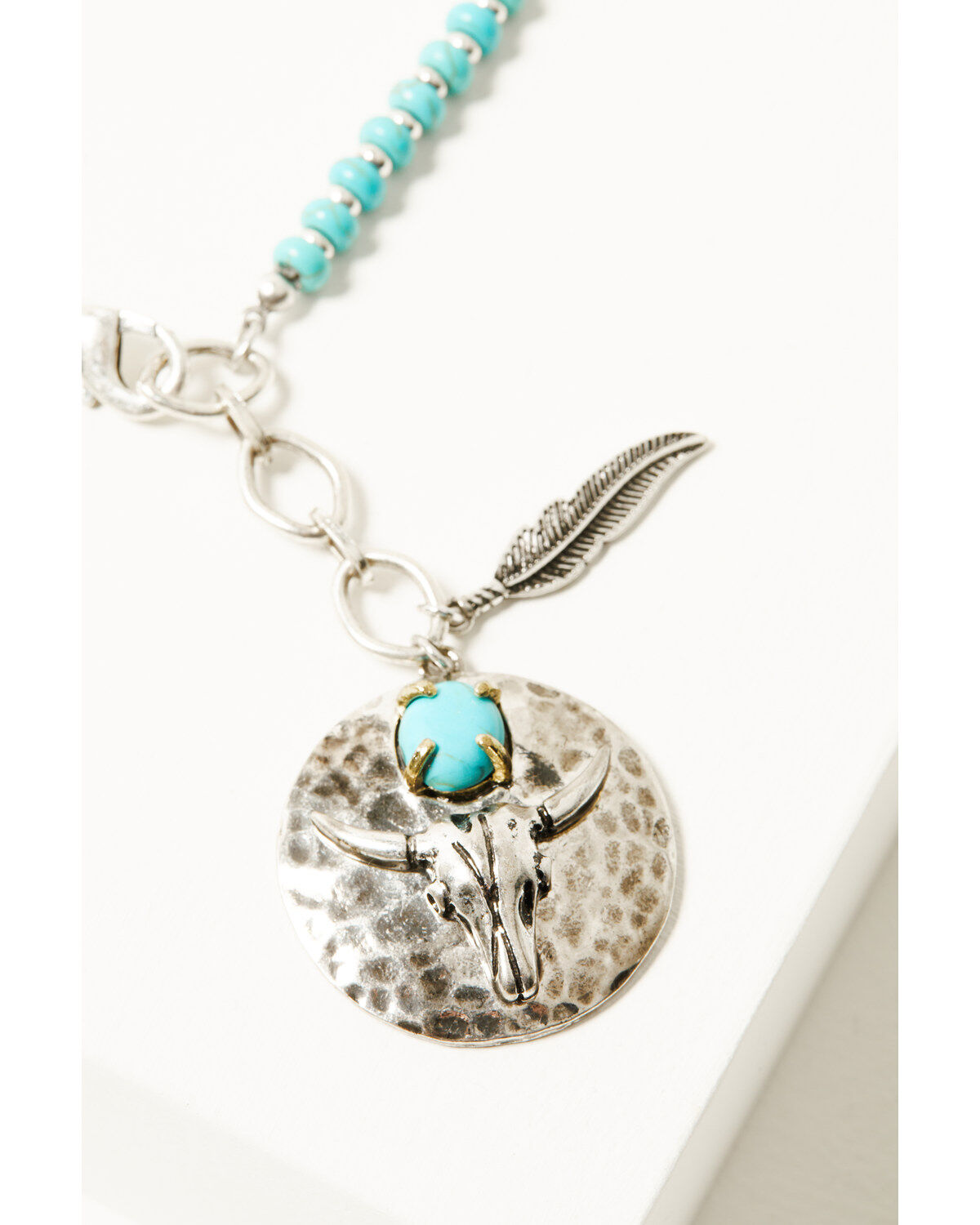 Image #4 - Shyanne Women's Americana Long Horn Pendant Jewelry Set - 2 Piece, Turquoise, hi-res