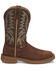 Justin Men's Rush Short Base Performance Western Boots - Broad Square Toe , Brown, hi-res