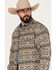 Scully Men's Southwestern Stripe Print Jacquard Shacket, Tan, hi-res