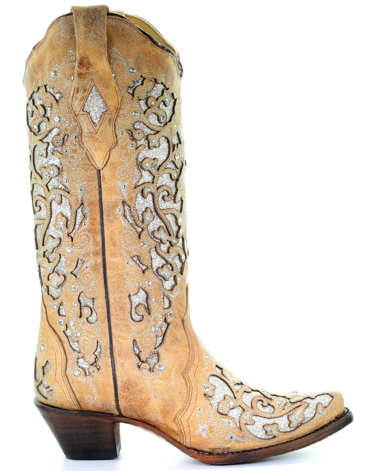 Image #2 - Corral Women's Glitter Inlay Western Boots - Snip Toe, , hi-res
