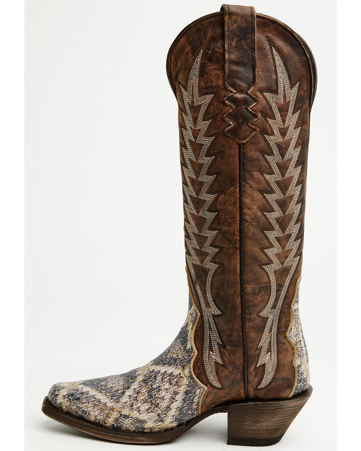 Image #3 - Tanner Mark Women's Snake Print Tall Western Boots - Snip Toe, Natural, hi-res