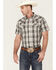 Image #1 - Cody James Men's Statement Dobby Plaid Short Sleeve Snap Western Shirt, White, hi-res