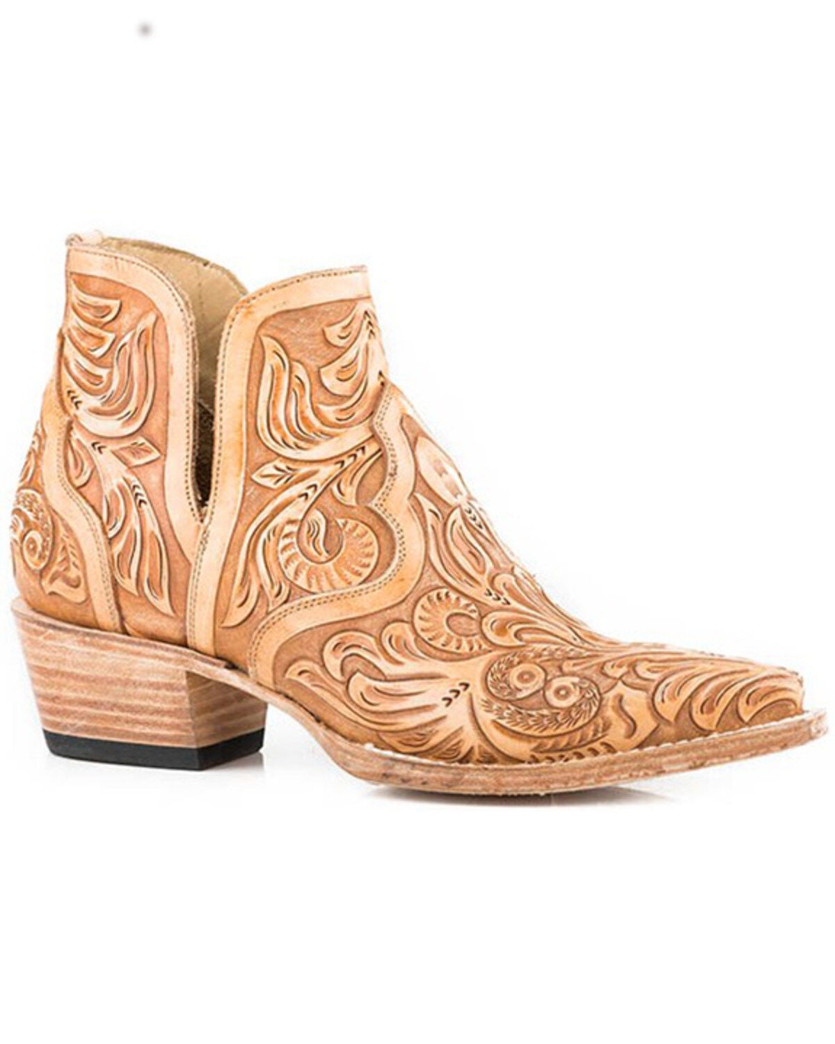Stetson Women's Aviana Open Side Booties - Snip Toe, Brown, hi-res