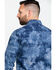 Image #2 - Rock & Roll Denim Men's Spray Washed Satin Plaid Long Sleeve Western Shirt, Blue, hi-res