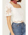 Flying Tomato Women's Cropped Lace White Blouse, White, hi-res