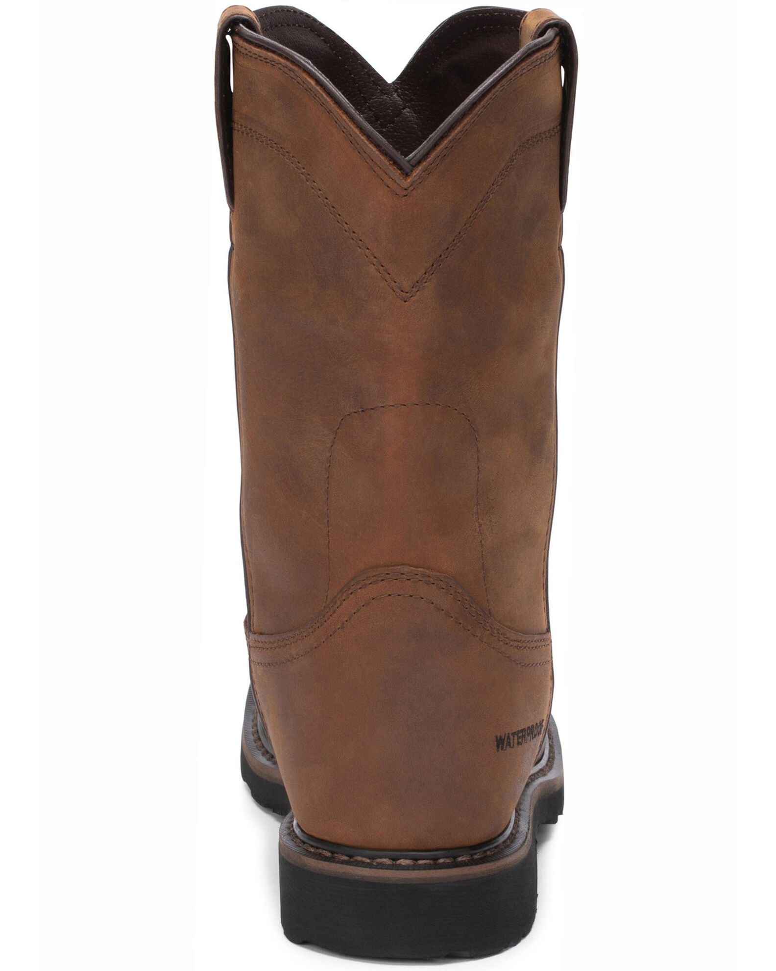 Justin Drywall Steel Toe Waterproof Mens Work Boot 12 D Brown