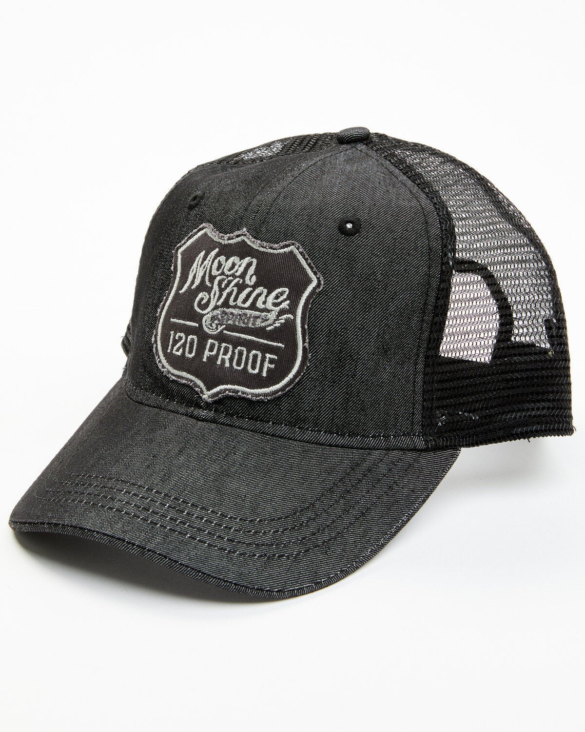Moonshine Spirit&reg; Men's Shield Patch Ball Cap, Black, hi-res