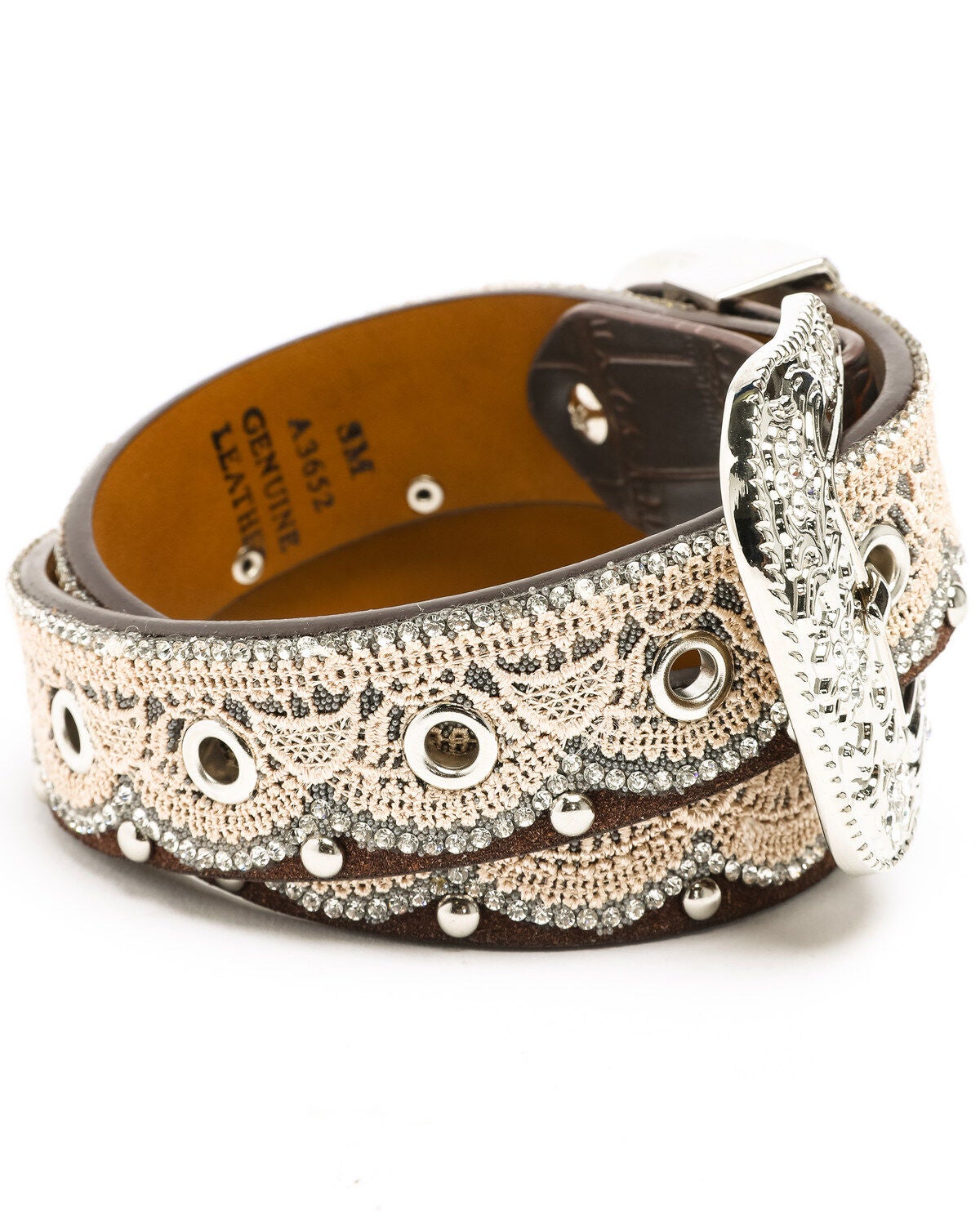 Image #2 - Shyanne Girls' Bling Lace Belt, Brown, hi-res