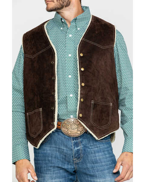 Scully Leatherwear Men's Brown Boar Suede Hunting Vest , Brown, hi-res