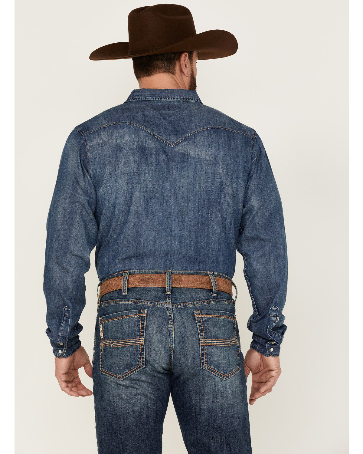 Image #4 - Kimes Ranch Men's Grimes Dark Indigo Wash Denim Long Sleeve Snap Western Shirt, , hi-res