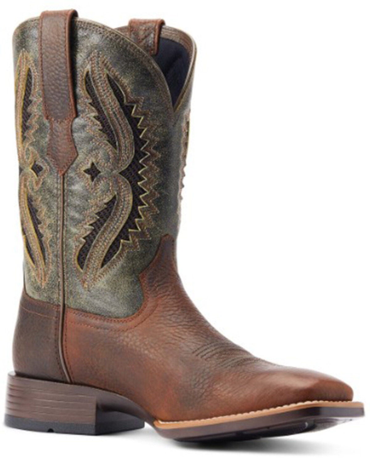 Ariat Men's Rowder VentTEK 360 Western Performance Boots - Broad Square Toe, Brown, hi-res