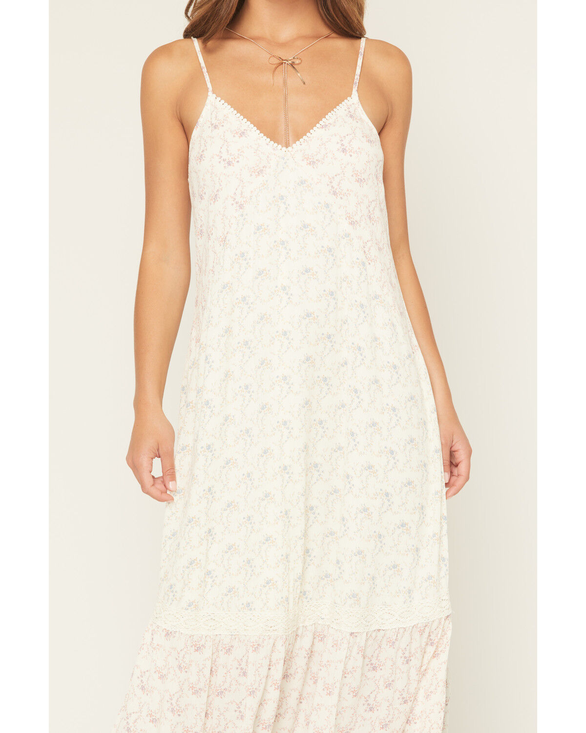 Image #3 - Lovestitch Women's Sleeveless Floral Midi Dress, Cream, hi-res