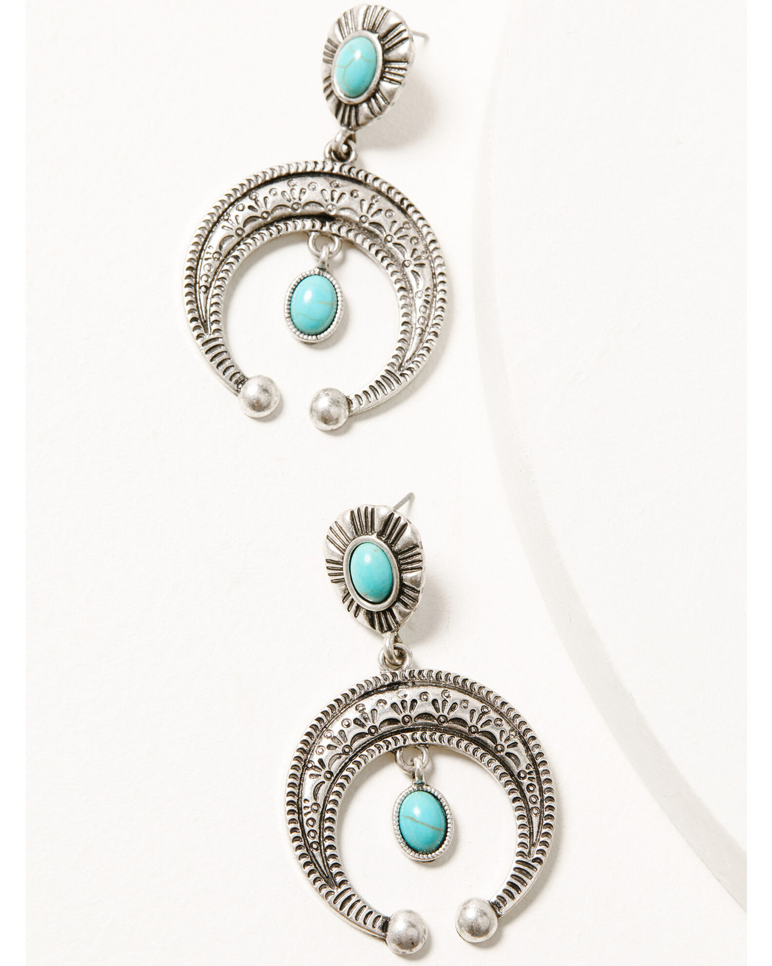 Shyanne Women's Silver & Turquoise Crescent Earrings