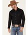 Image #1 - Rock & Roll Denim Men's Medallion Geo Print Long Sleeve Pearl Snap Western Shirt, Grey, hi-res