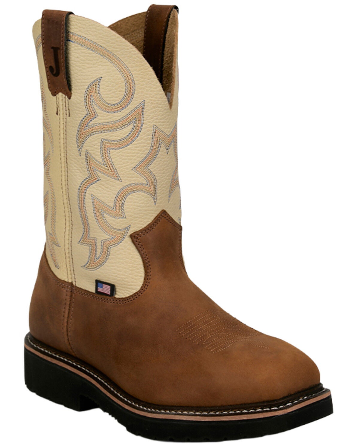 Image #1 - Justin Men's Homeland Work Boots - Steel Toe, Brown, hi-res