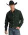 Image #1 - Wrangler Men's Solid Twill Cowboy Cut Long Sleeve Work Shirt - Tall, Forest Green, hi-res