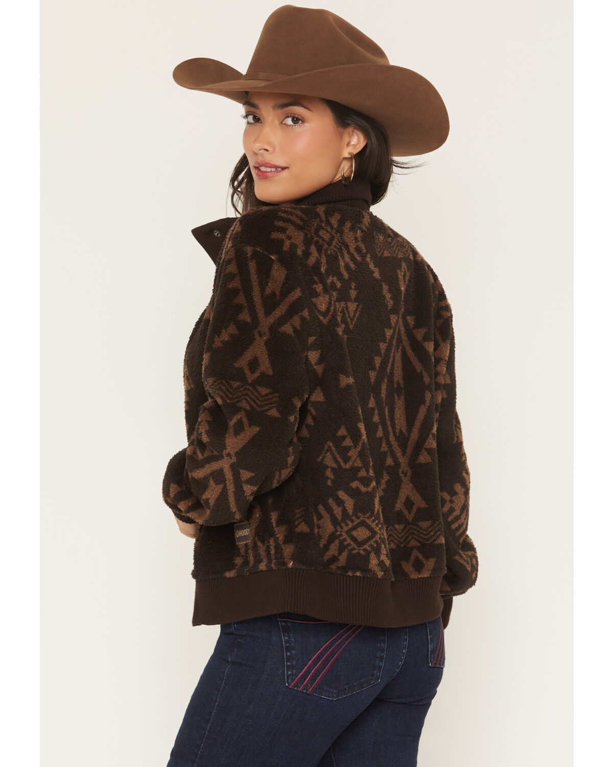 Product Name:  Hooey Women's Southwestern Print Sherpa Lined Snap Sweater