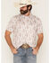 Image #1 - Panhandle Slim Men's Bandana Print Short Sleeve Pearl Snap Performance Polo, Natural, hi-res